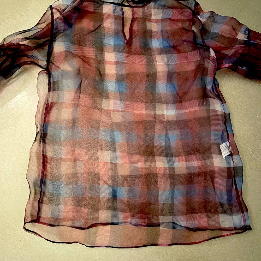 Plaid sheer top